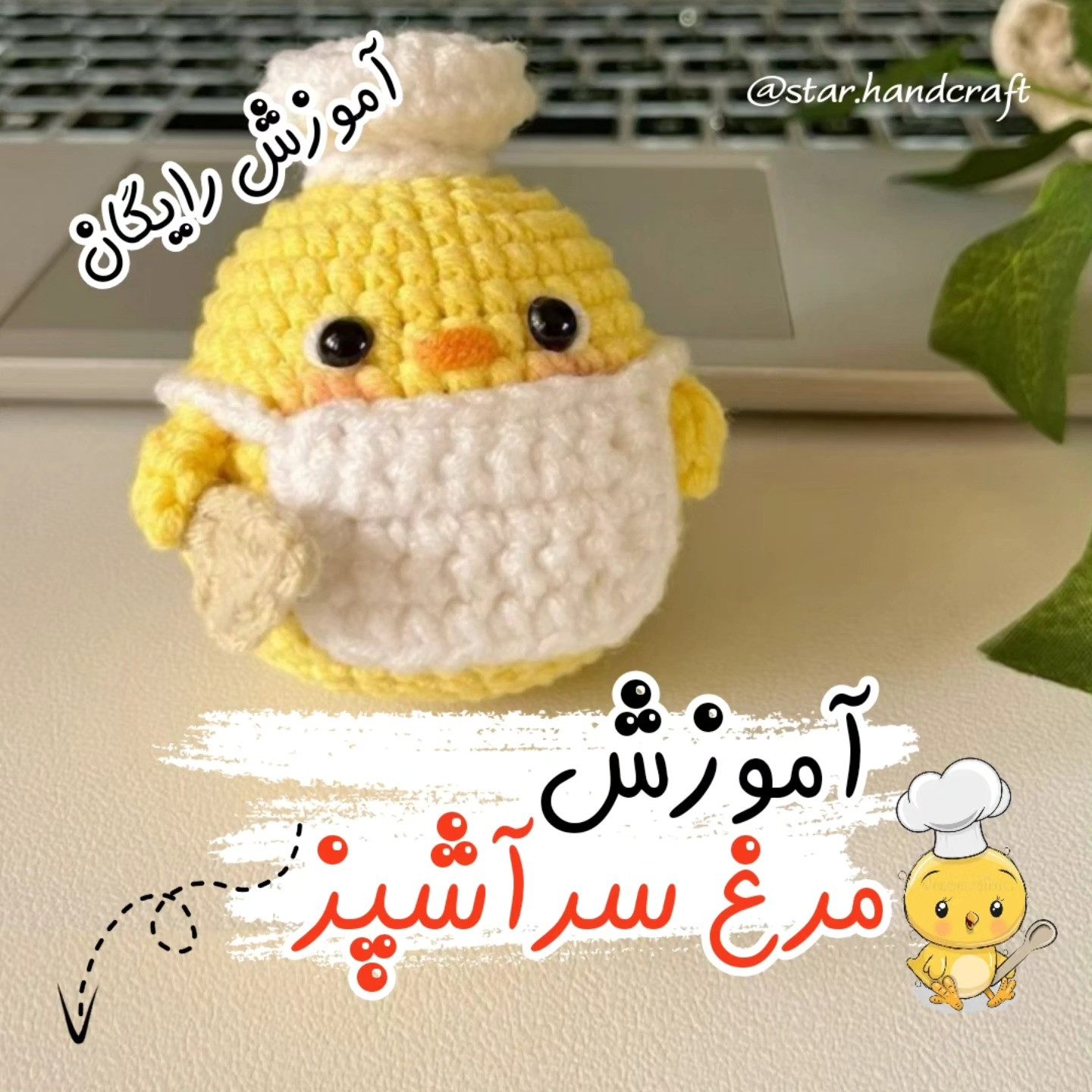 آموزش بافت رایگان مرغ سر آشپز