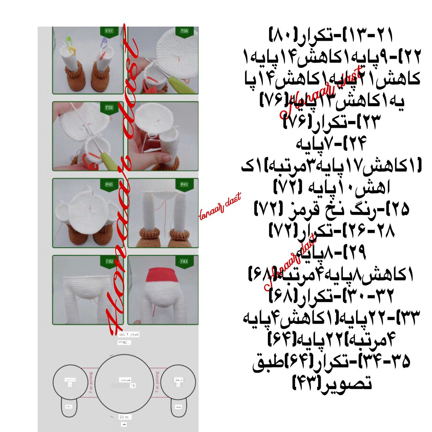 آموزش گام به گام بافتن برف‌انگلی کریسمس (Amigurumi Snowman) با جزئیات کامل