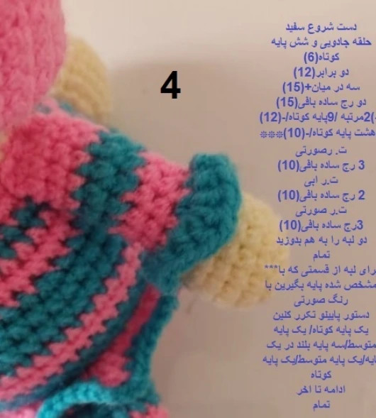 آموزش گام به گام بافتن خرگوش بامزه و کلاه صورتی با قلاب