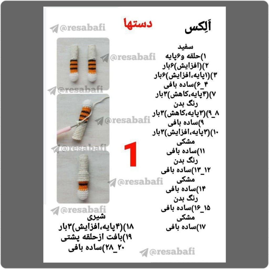 آموزش گام به گام بافتنی آلیس (Alex) - الگوی دقیق ساخت عروسک توله شیر