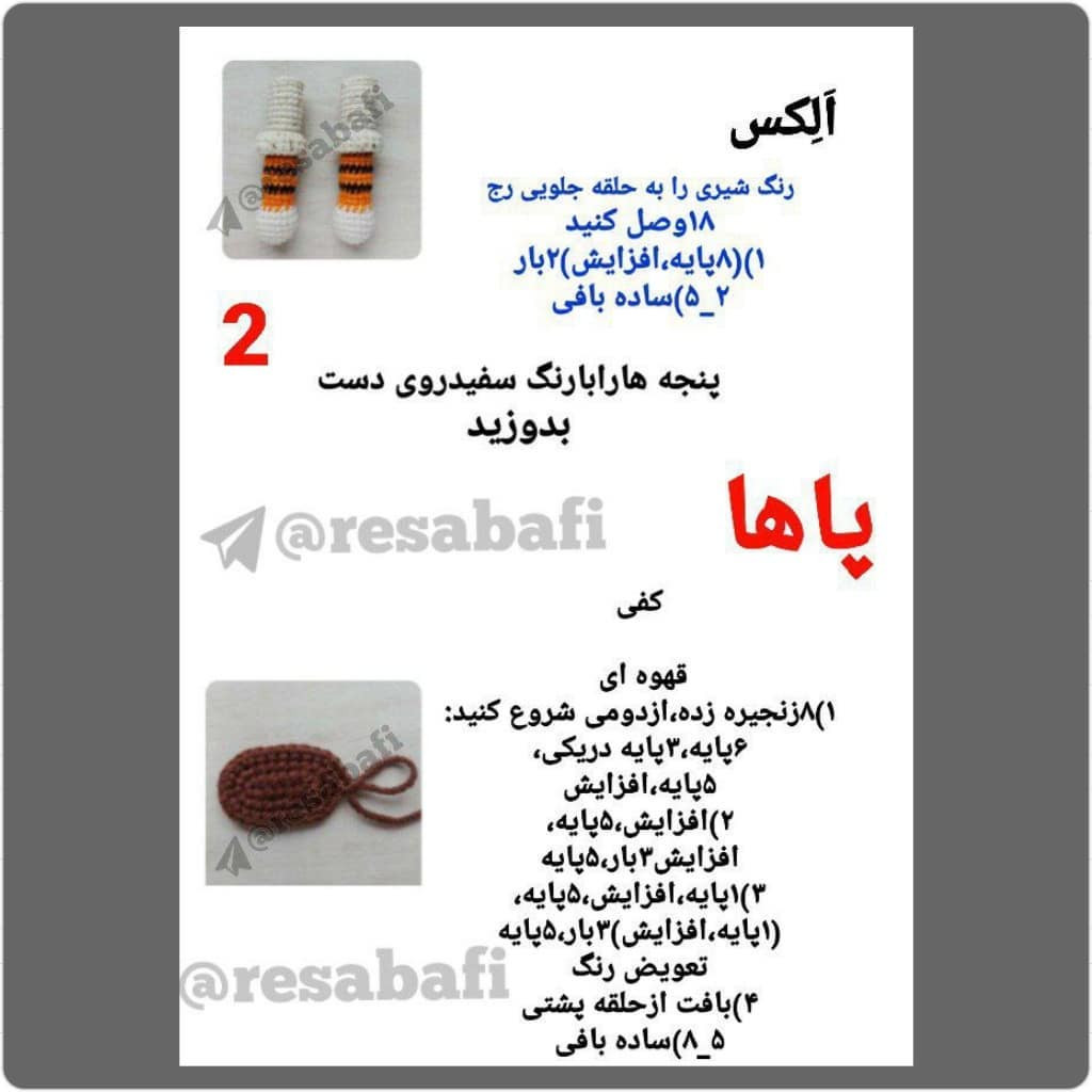 آموزش گام به گام بافتنی آلیس (Alex) - الگوی دقیق ساخت عروسک توله شیر