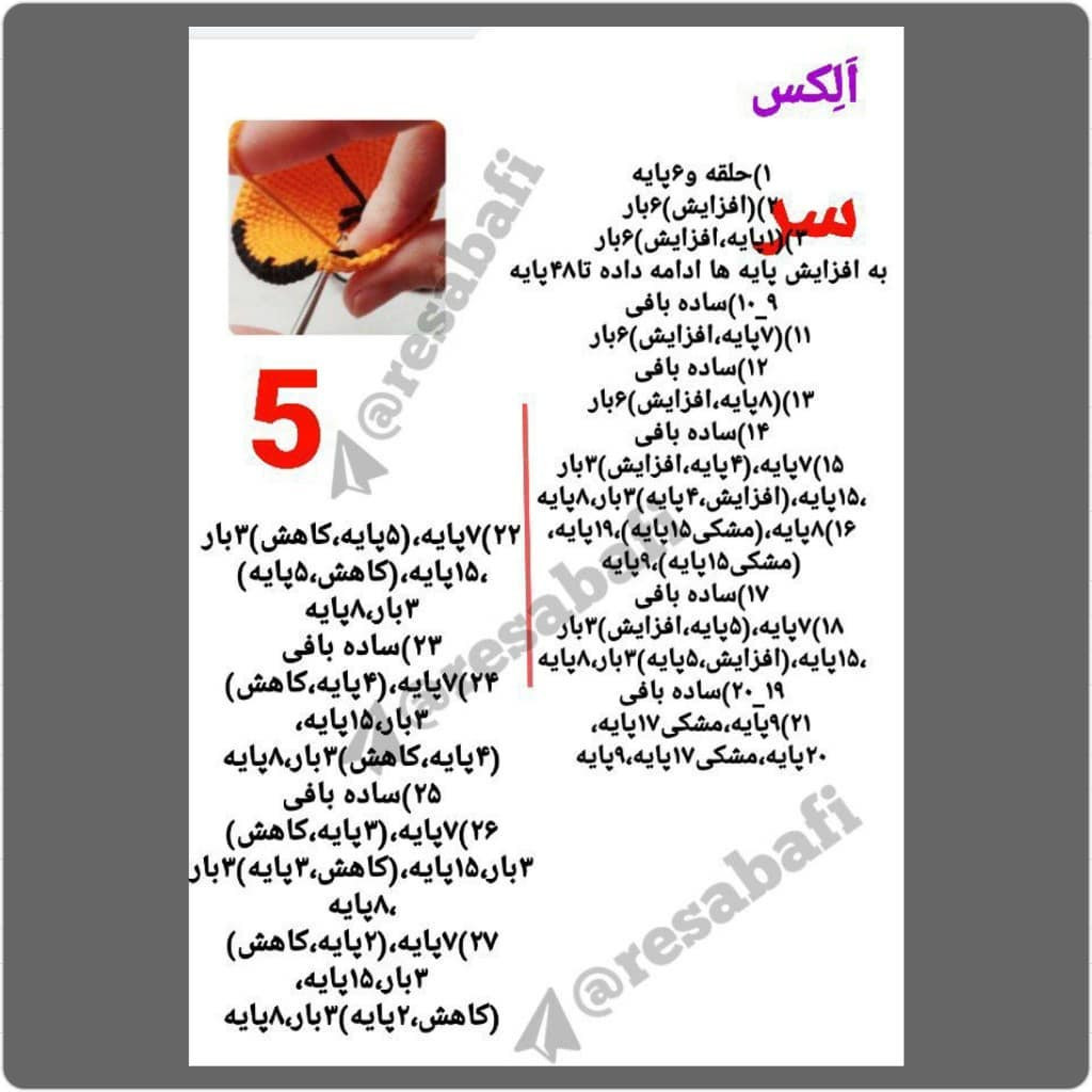 آموزش گام به گام بافتنی آلیس (Alex) - الگوی دقیق ساخت عروسک توله شیر