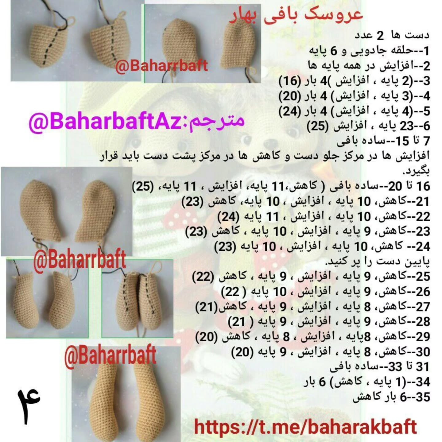 آموزش کامل بافت عروسک جوجه تیغی زوج (یوزیک و یوژا) به روش گام به گام