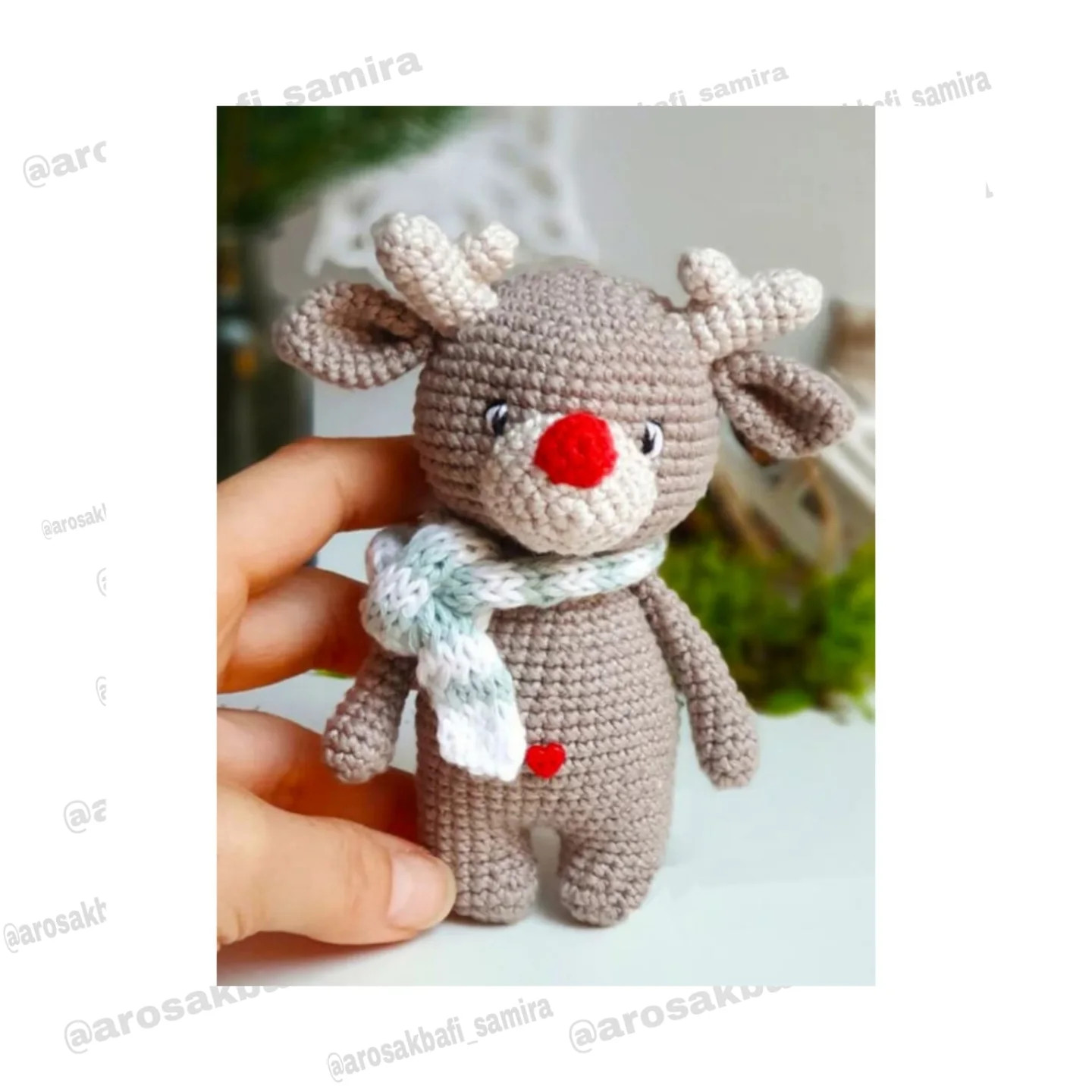 آموزش رایگان بافت گوزن شمالی (Rudolph) - عروسک حیوانات بامزه