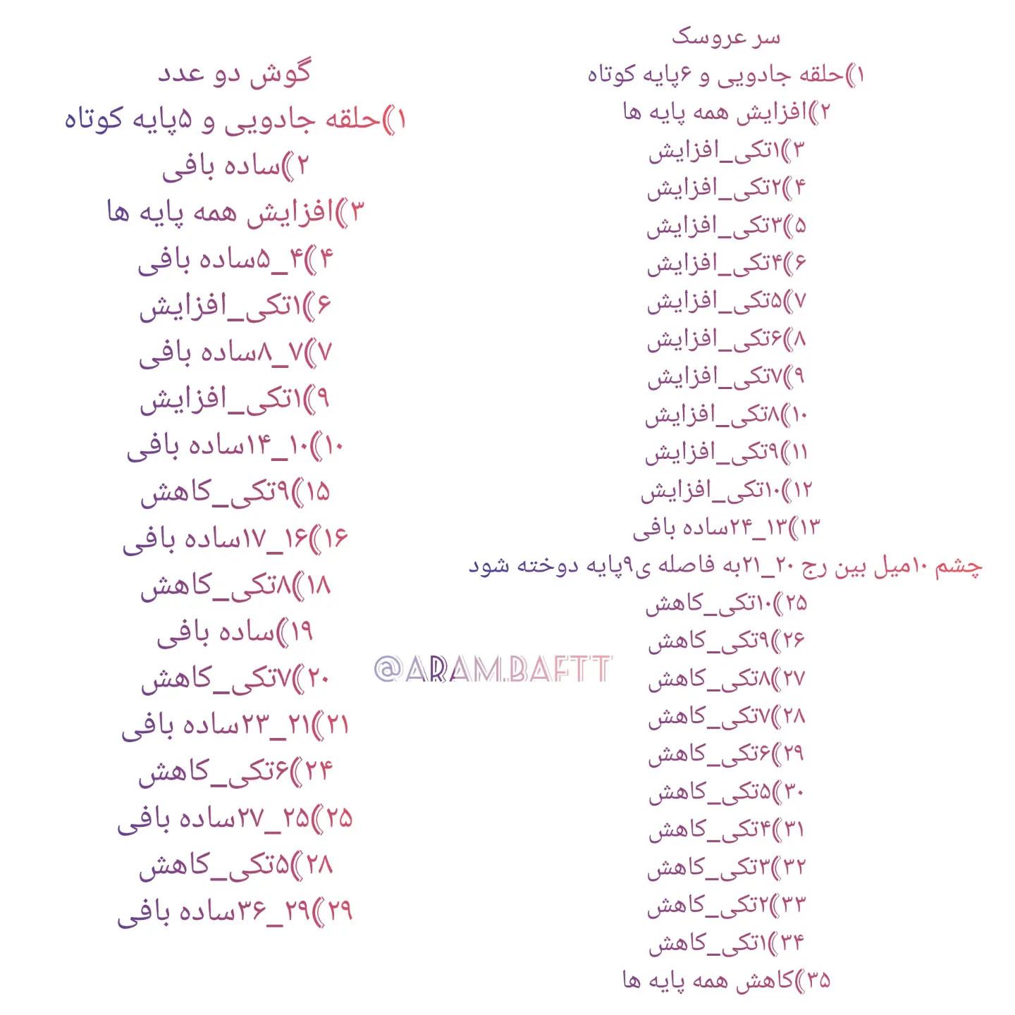 آموزش رایگان بافت خرگوش دراز گوش ناز با لباس بنفش و تزئینات صورتی