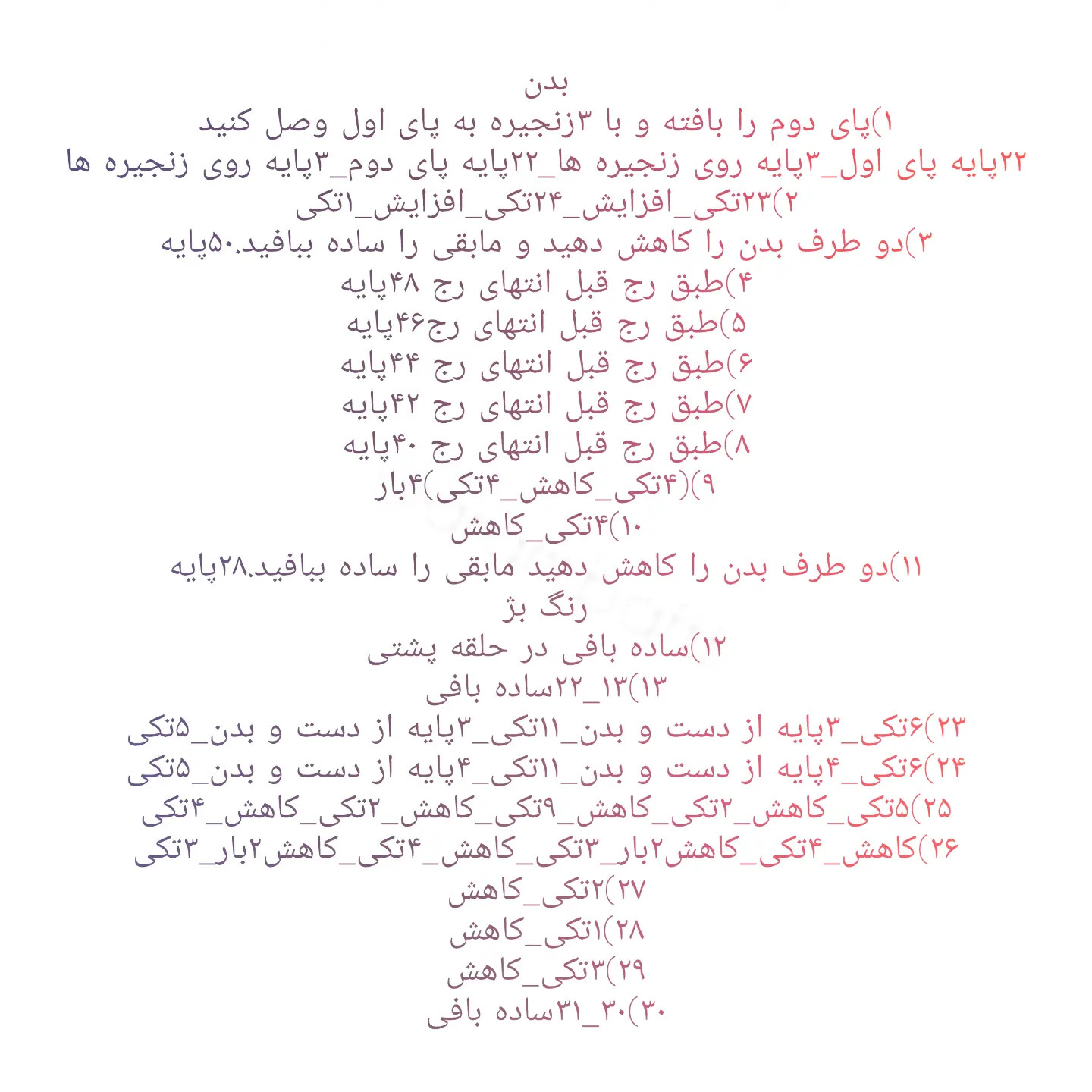 آموزش ساخت عروسک اوشین بافتنی قرمز - طرح نوستالژیک دهه 60