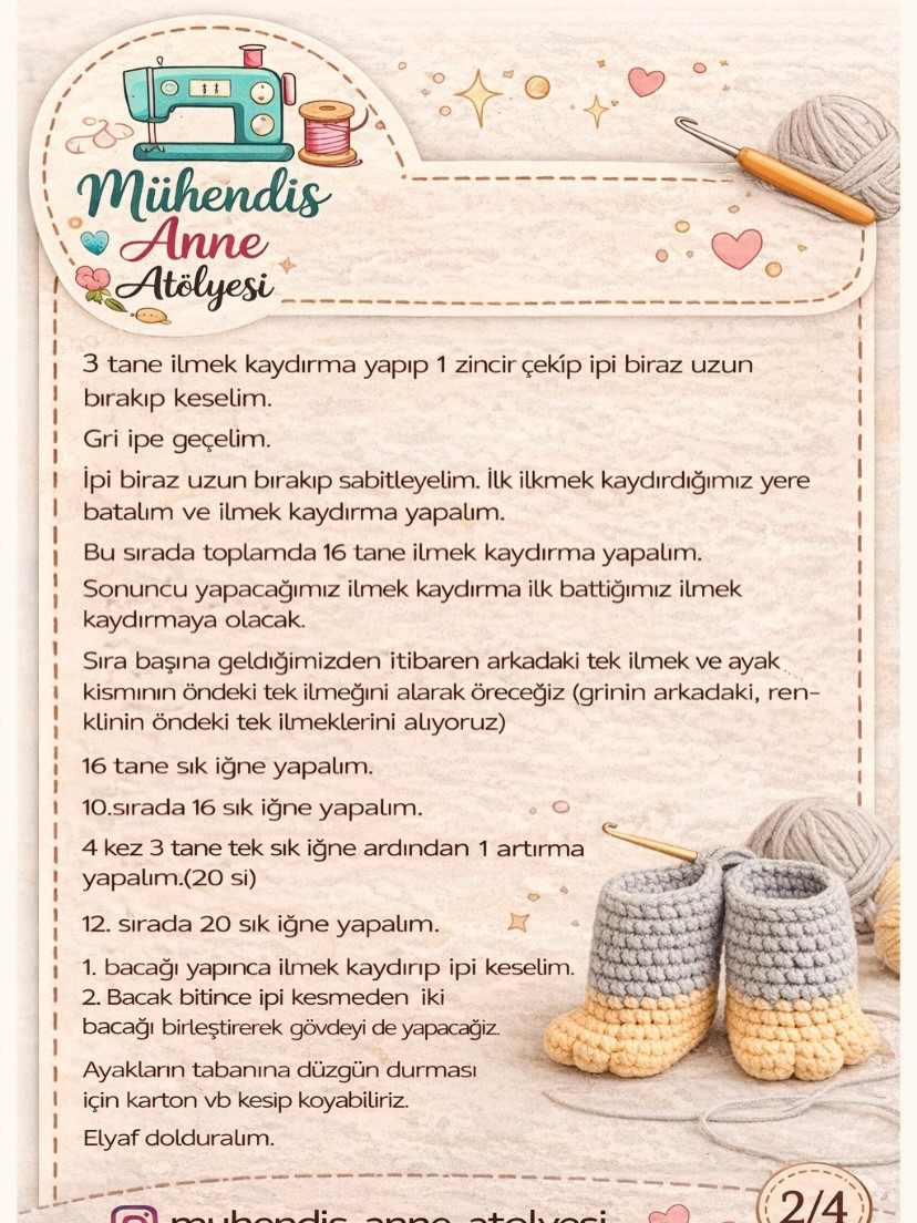 Adım Adım Pembe ve Gri Penguen Amigurumi Örgü Tarifi