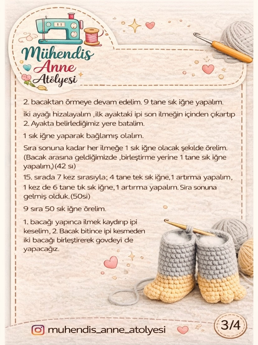 Adım Adım Pembe ve Gri Penguen Amigurumi Örgü Tarifi