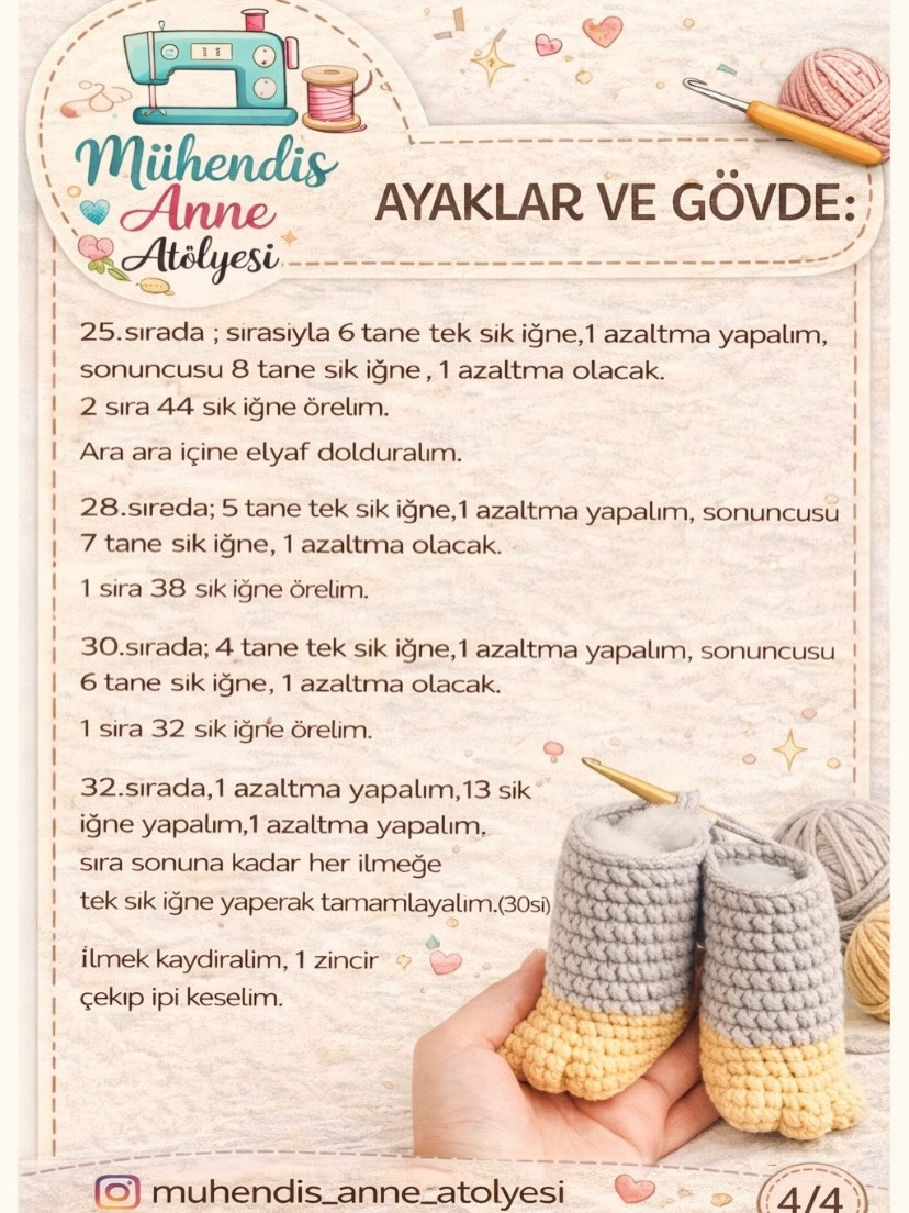 Adım Adım Pembe ve Gri Penguen Amigurumi Örgü Tarifi