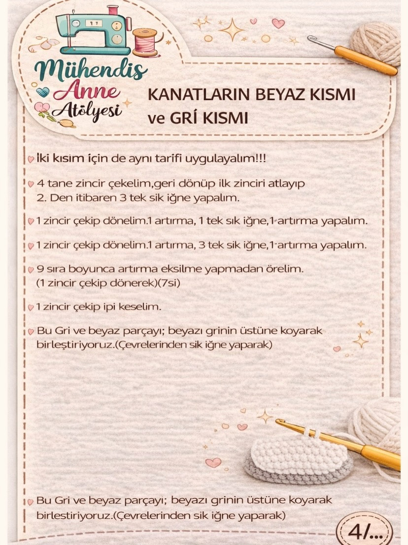 Adım Adım Pembe ve Gri Penguen Amigurumi Örgü Tarifi