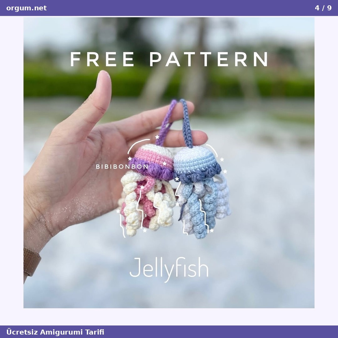 Ahtapot Amigurumi - Ücretsiz Makiş Şemsiye Tarifi (Jellyfish)