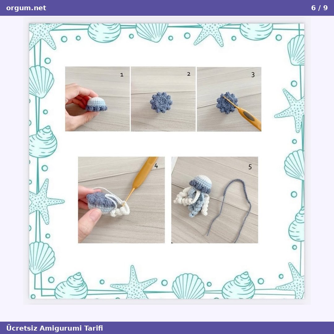 Ahtapot Amigurumi - Ücretsiz Makiş Şemsiye Tarifi (Jellyfish)
