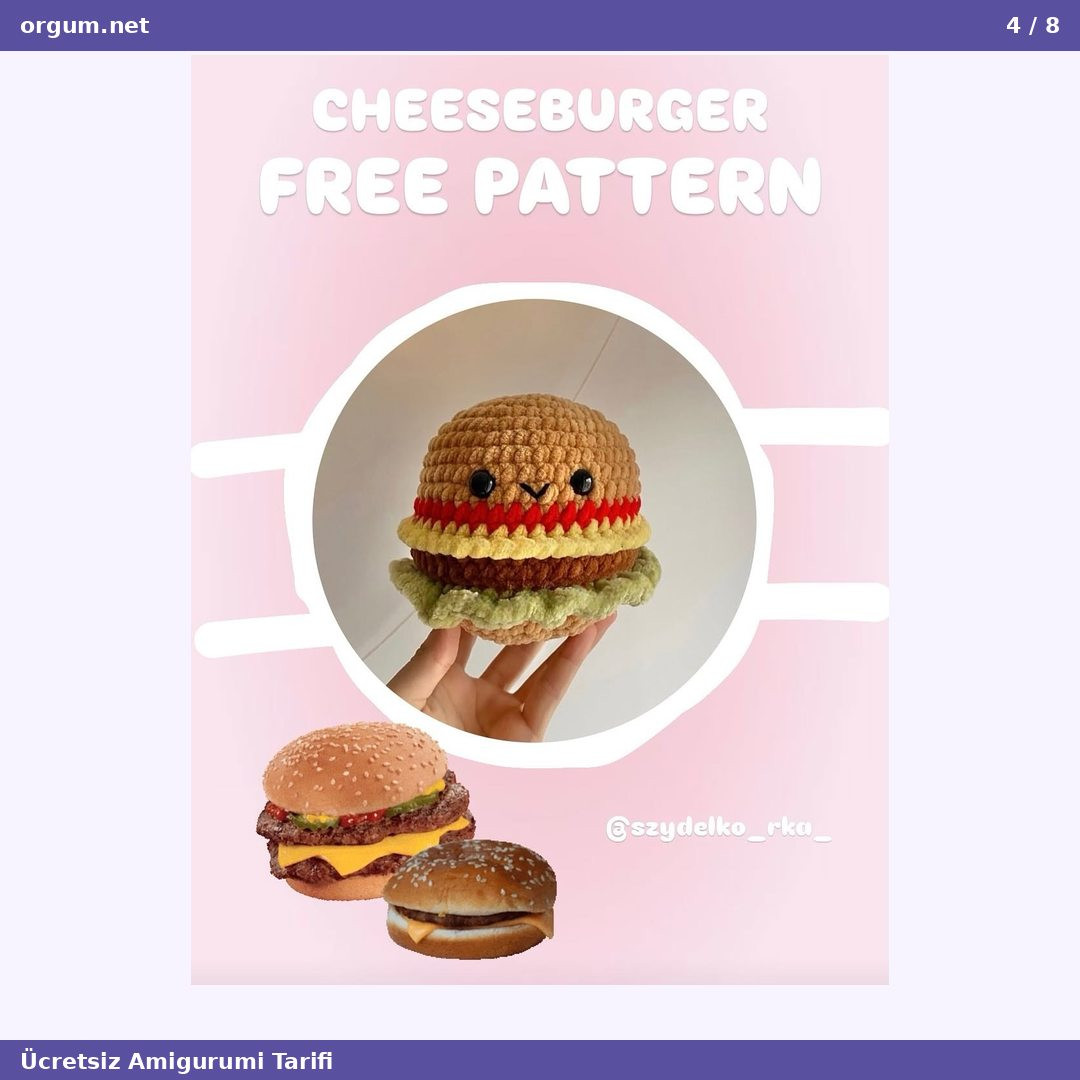 Amigurumi Burger - Hướng dẫn móc len hamburger dễ thương miễn phí