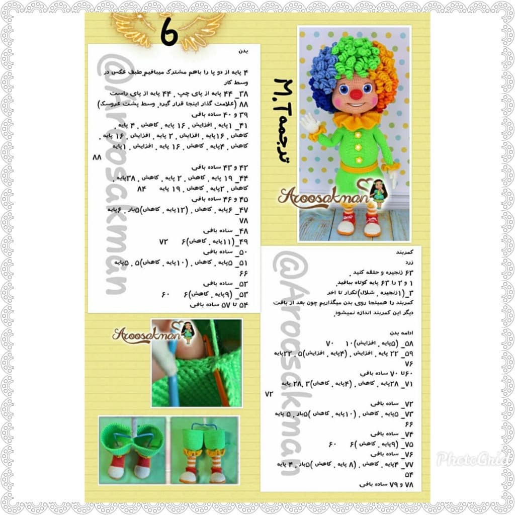 Amigurumi Clown Doll Crochet Pattern Tutorial with Step-by-Step Instructions
