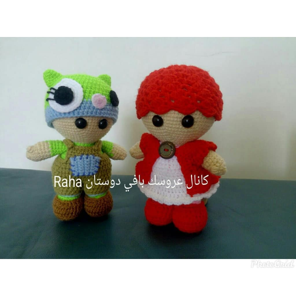 Amigurumi Crochet Doll Pattern Tutorial: Owl and Red Character in Persian