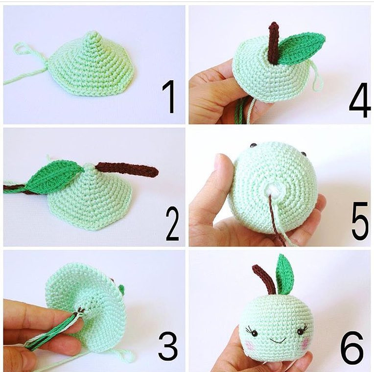 Amigurumi Elma Maska Pattern - Crochet Apple Doll with Chart and Instructions