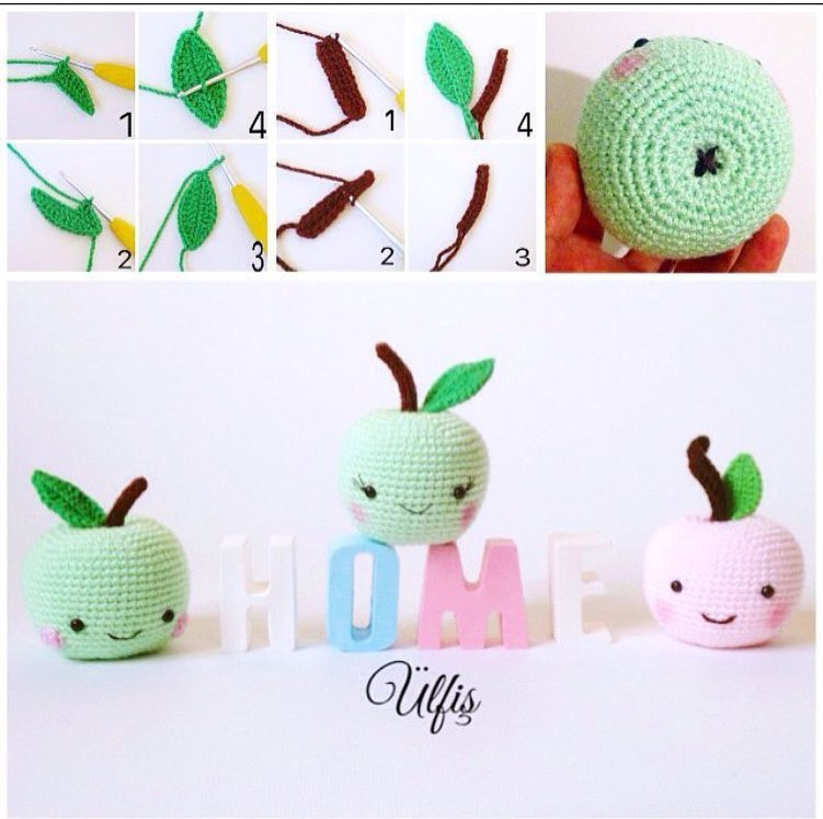 Amigurumi Elma Maska Pattern - Crochet Apple Doll with Chart and Instructions