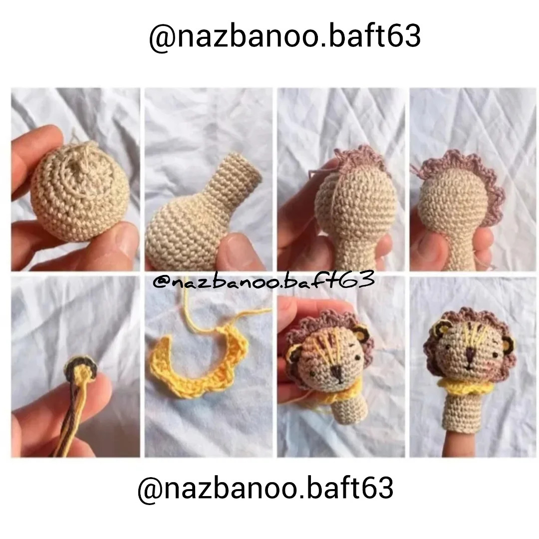 Amigurumi Lion and Zebra Finger Puppets Crochet Pattern