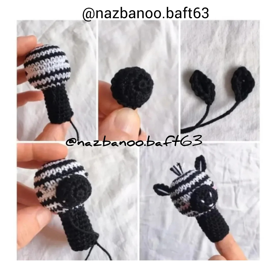 Amigurumi Lion and Zebra Finger Puppets Crochet Pattern