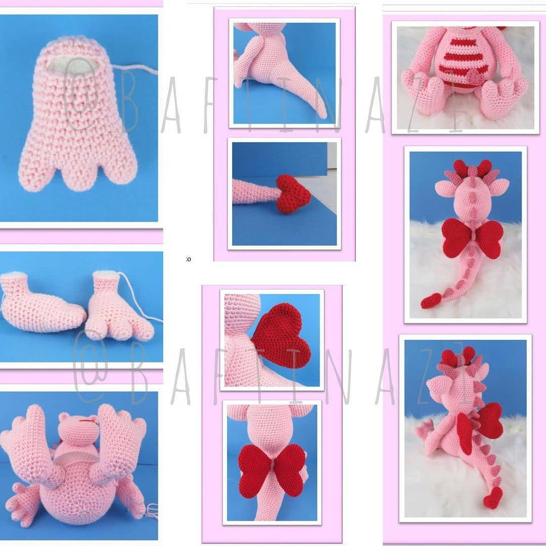 Amigurumi Pink Giraffe Crochet Pattern: Cute Valentine's Day Doll with Bow and Heart Tutorial