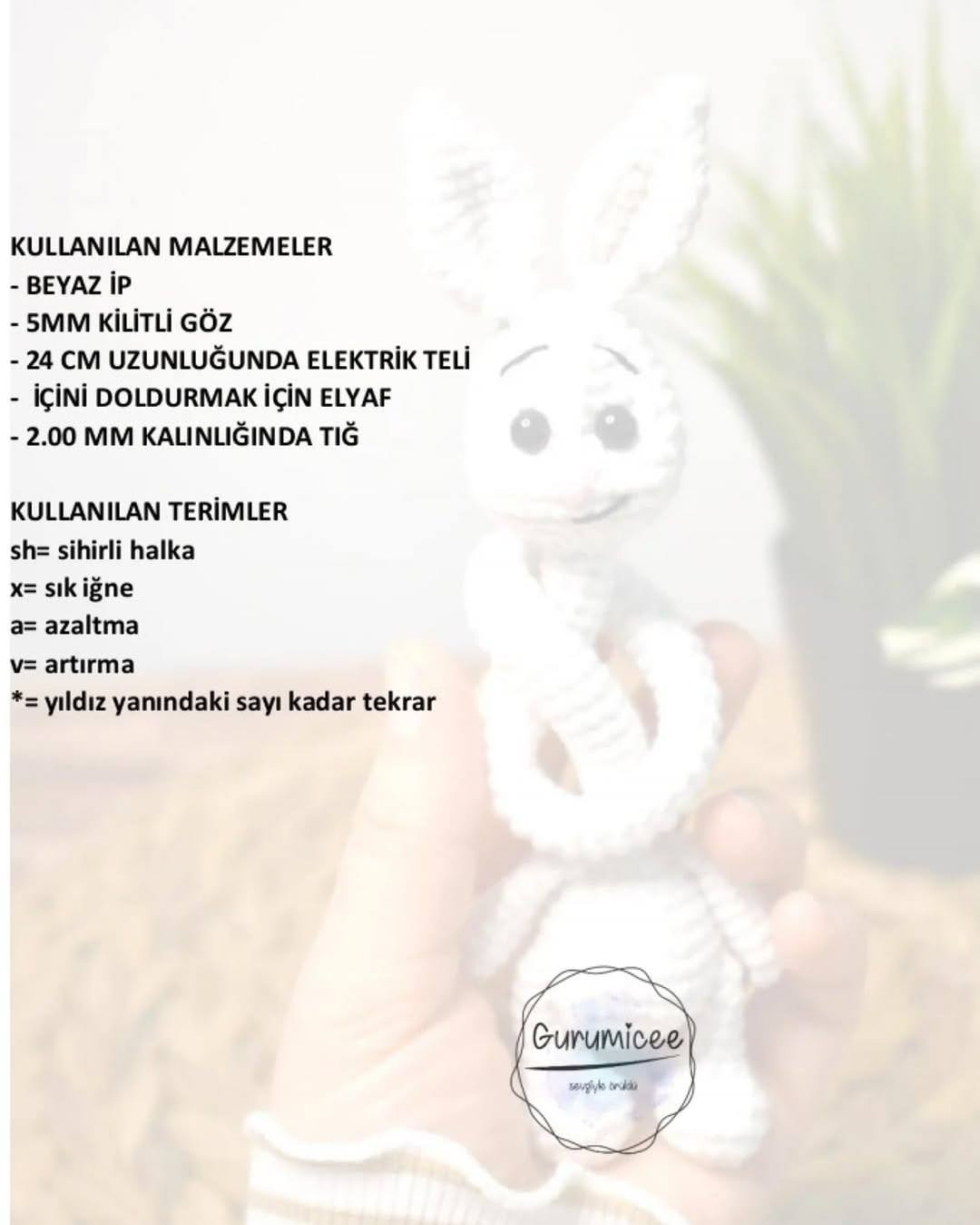 Amigurumi Rabbit Crochet Pattern: Free English and Turkish Instructions for White Bunny Doll