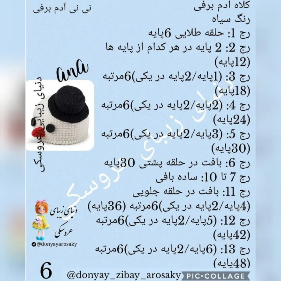 Amigurumi Snowman Doll Crochet Pattern Tutorial