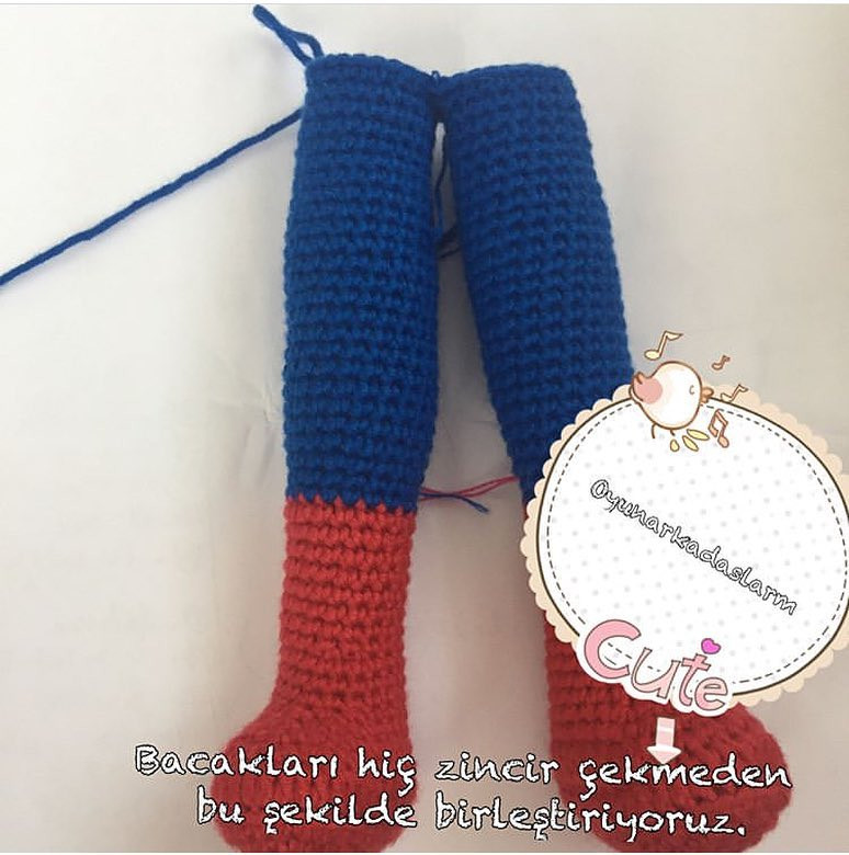Amigurumi Spider-Man Doll Crochet Pattern Tutorial - Legs and Feet Instructions