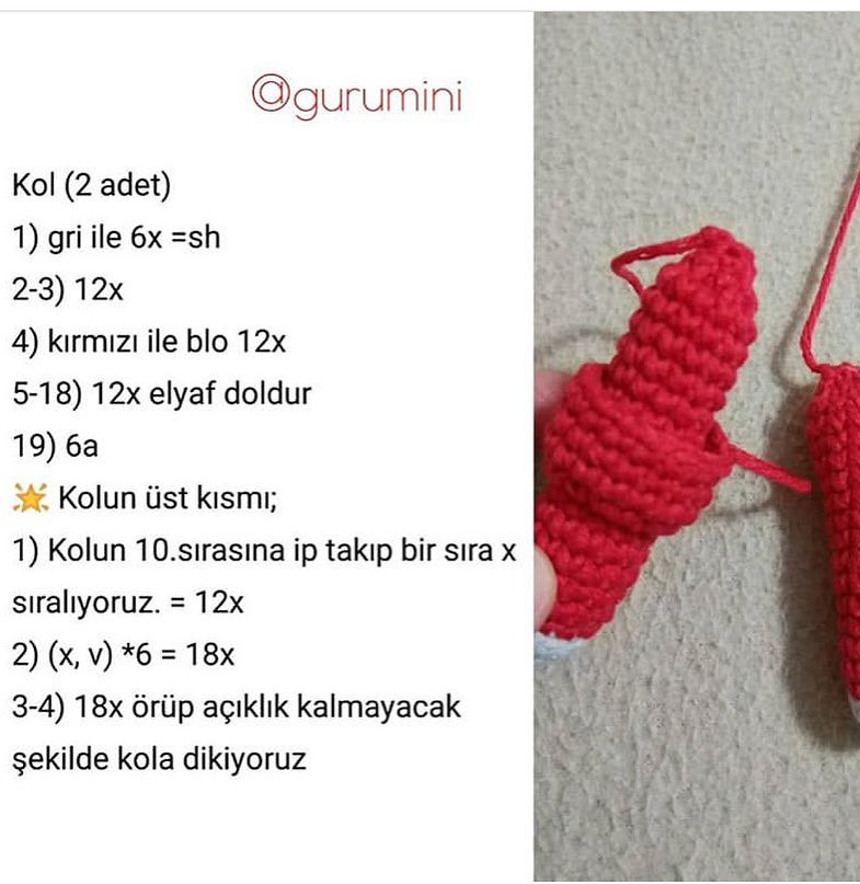 Amigurumi Tarif: Móc len nhân vật máy bay Jet màu đỏ