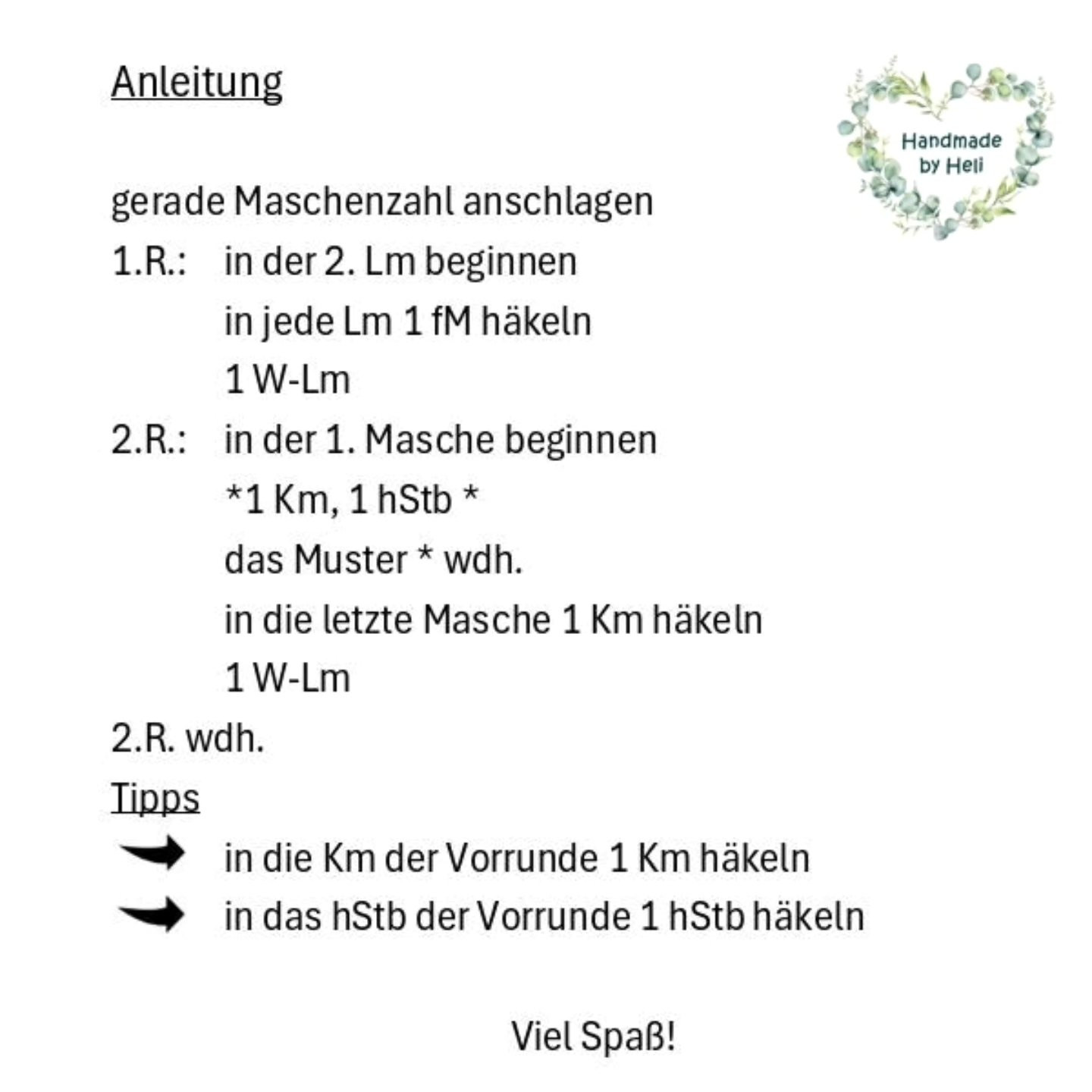 Anleitung Even Moss Stitch - Häkelanleitung und Chart für Muster
