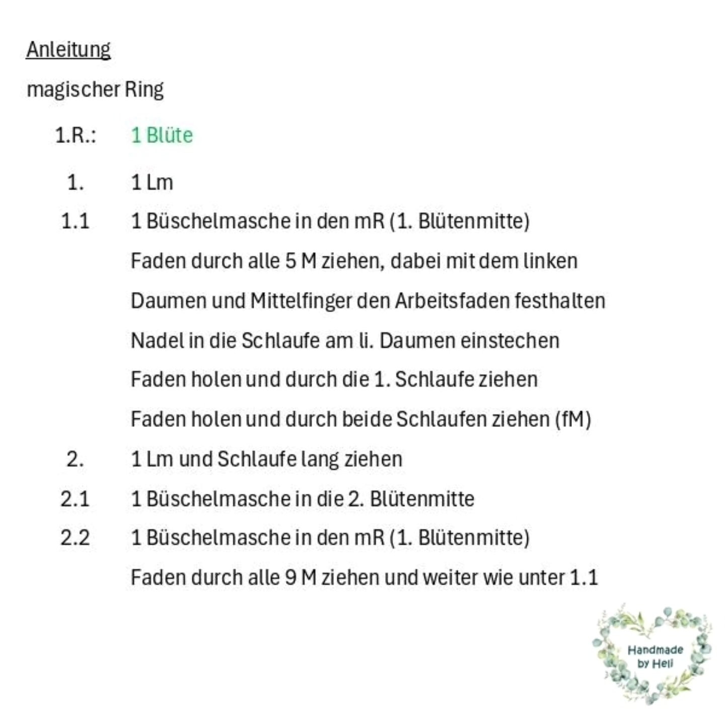 Anleitung Jasminmuster häkeln in Runden mit Diagramm und Schritt-für-Schritt Beschreibung
