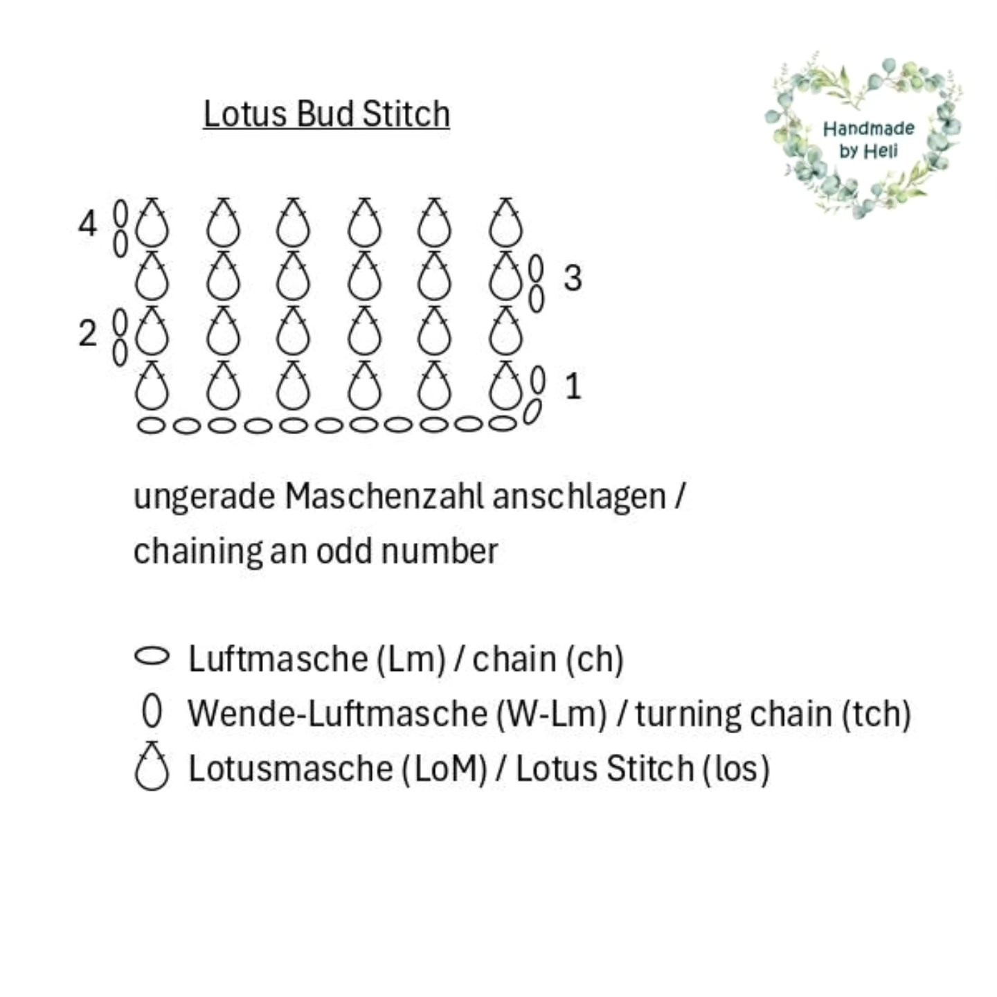 Anleitung Lotus Bud Stitch: Anleitung Häkeln und Diagramm