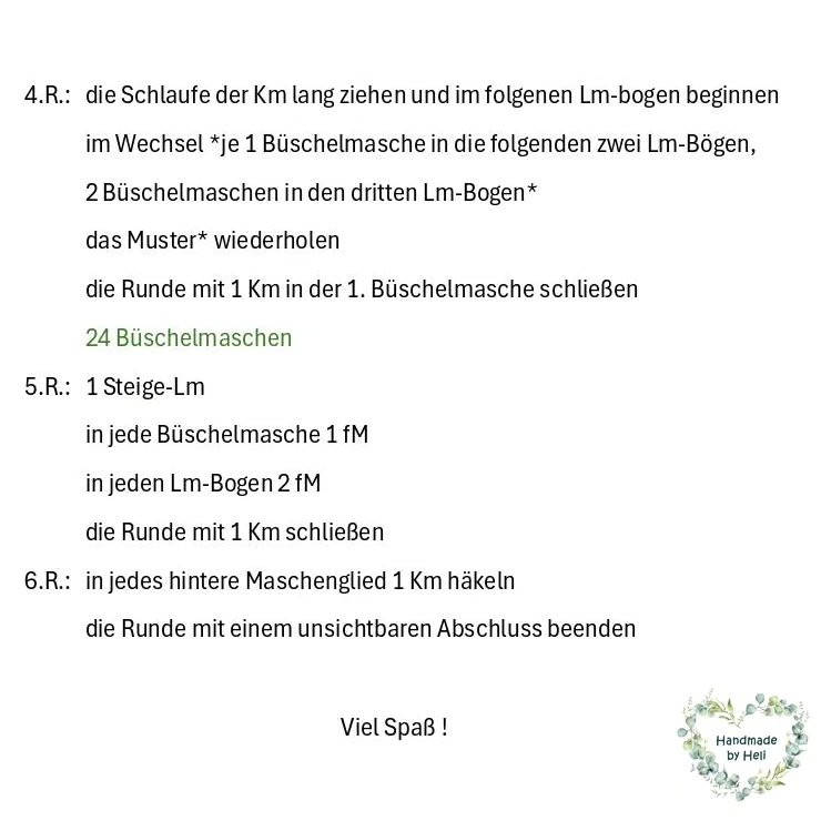 Anleitung Untersetzer mit 3er Büschelmaschen - Handmade by Heli
