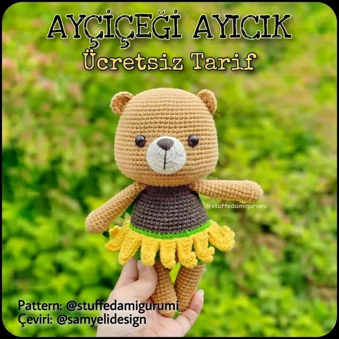Ayçiçeği Ayıcık Ücretsiz Amigurumi Tarifi