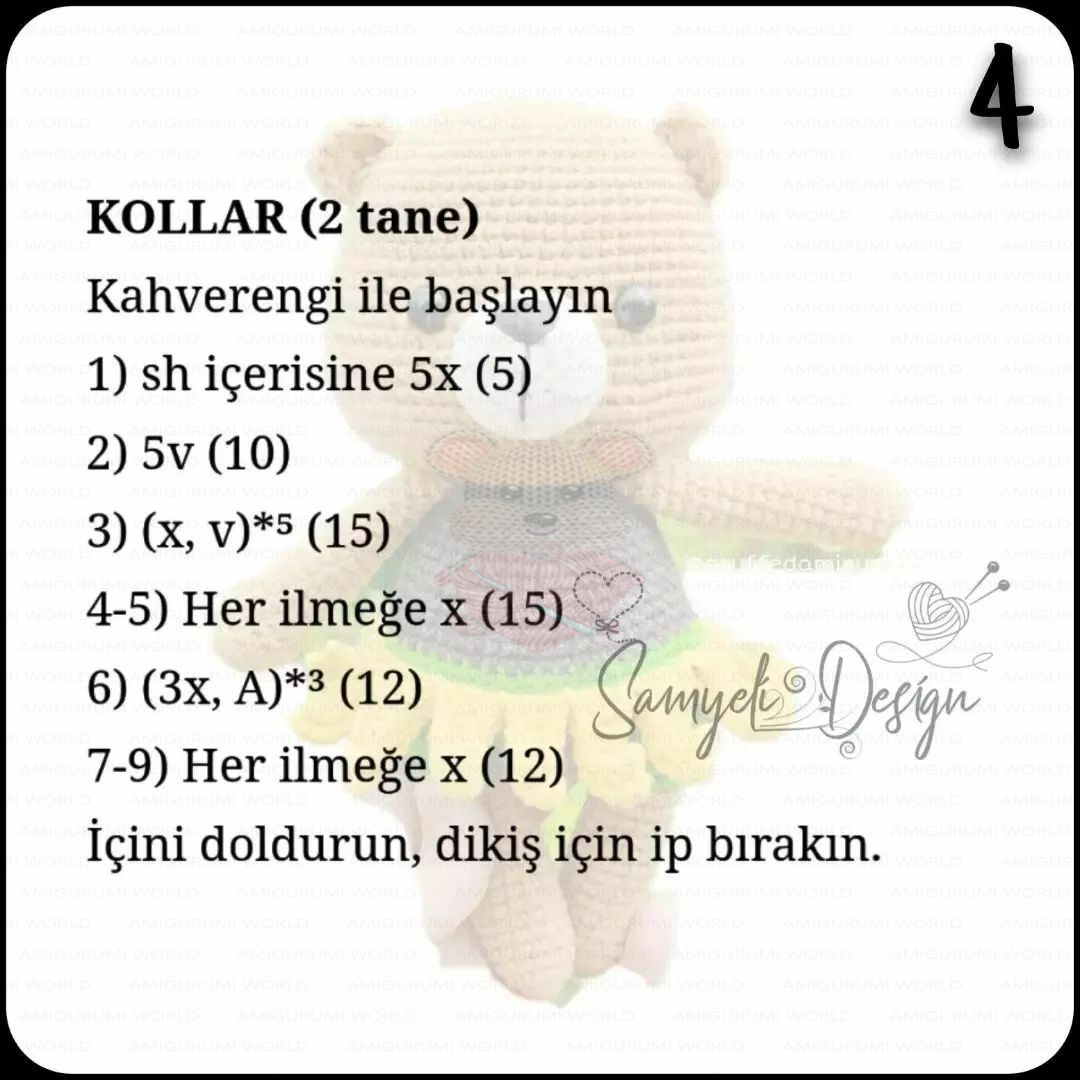Ayçiçeği Ayıcık Ücretsiz Amigurumi Tarifi