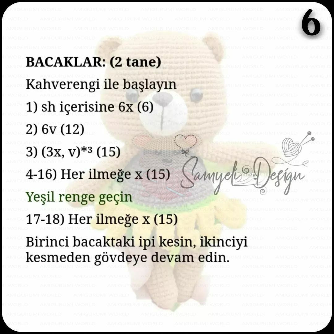 Ayçiçeği Ayıcık Ücretsiz Amigurumi Tarifi