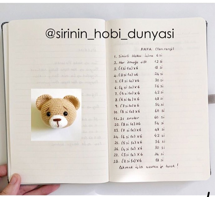 Ayıcık Tarifi - Crochet Bear Pattern with Detailed Instructions