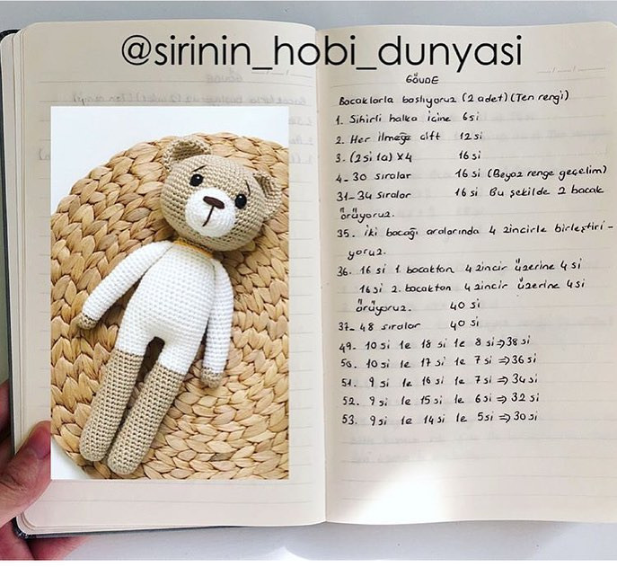 Ayıcık Tarifi - Crochet Bear Pattern with Detailed Instructions