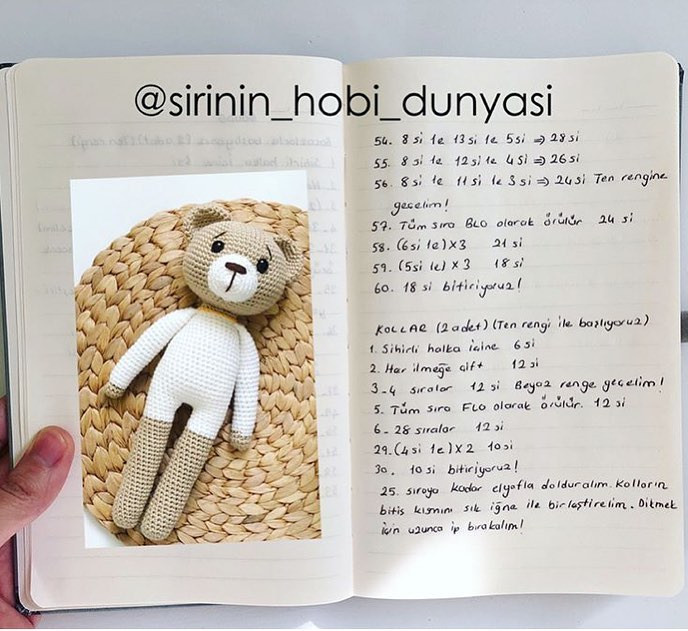 Ayıcık Tarifi - Crochet Bear Pattern with Detailed Instructions