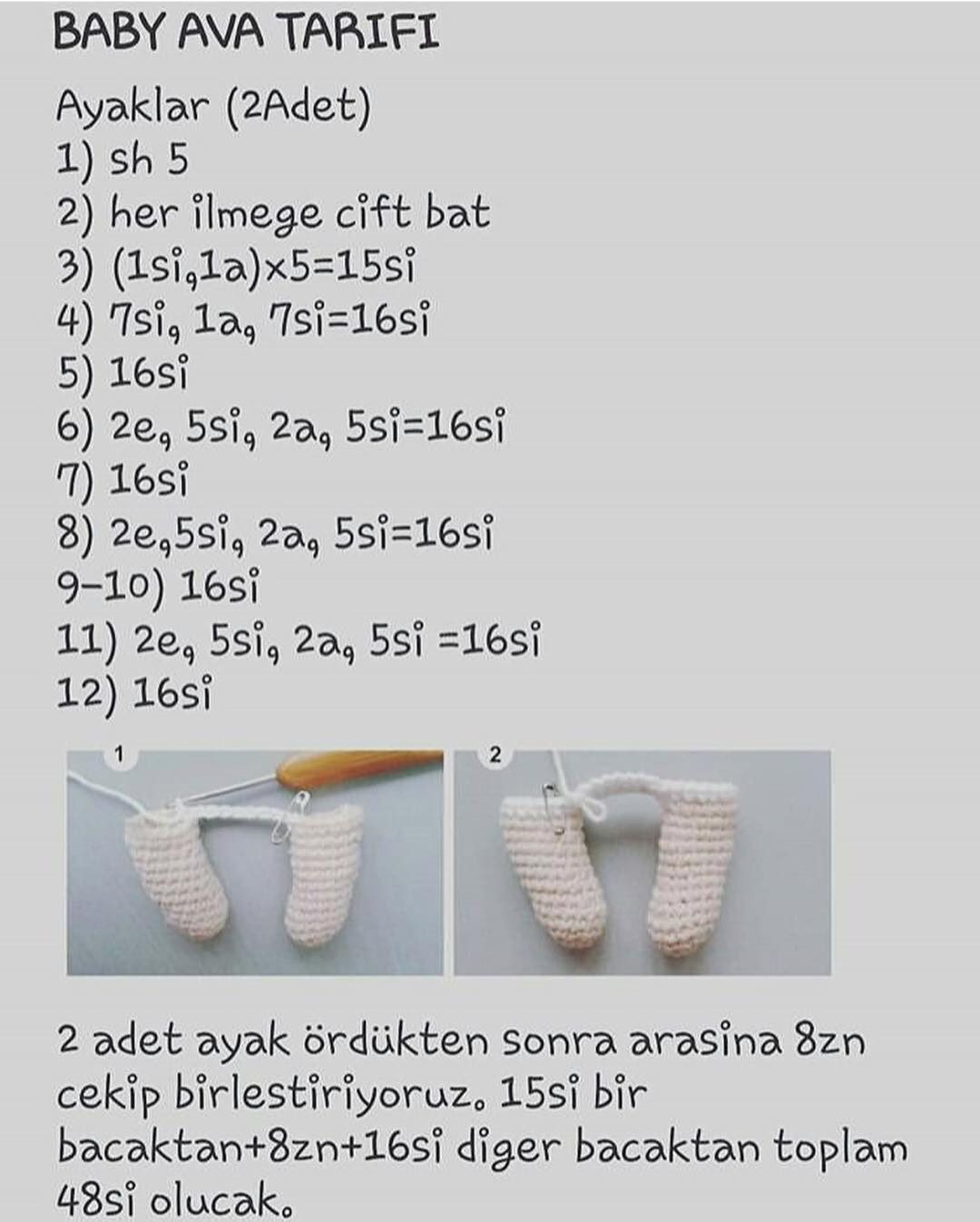 Baby Ava Tarifi - Amigurumi Bebek Örgü Dersleri ve Şemaları