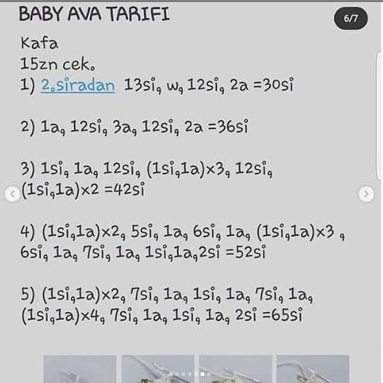 Baby Ava Tarifi - Amigurumi Bebek Örgü Dersleri ve Şemaları
