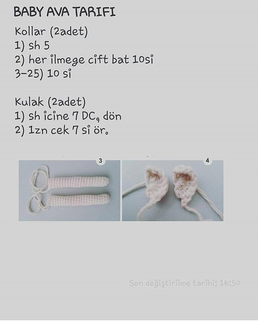 Baby Ava Tarifi - Amigurumi Bebek Örgü Dersleri ve Şemaları