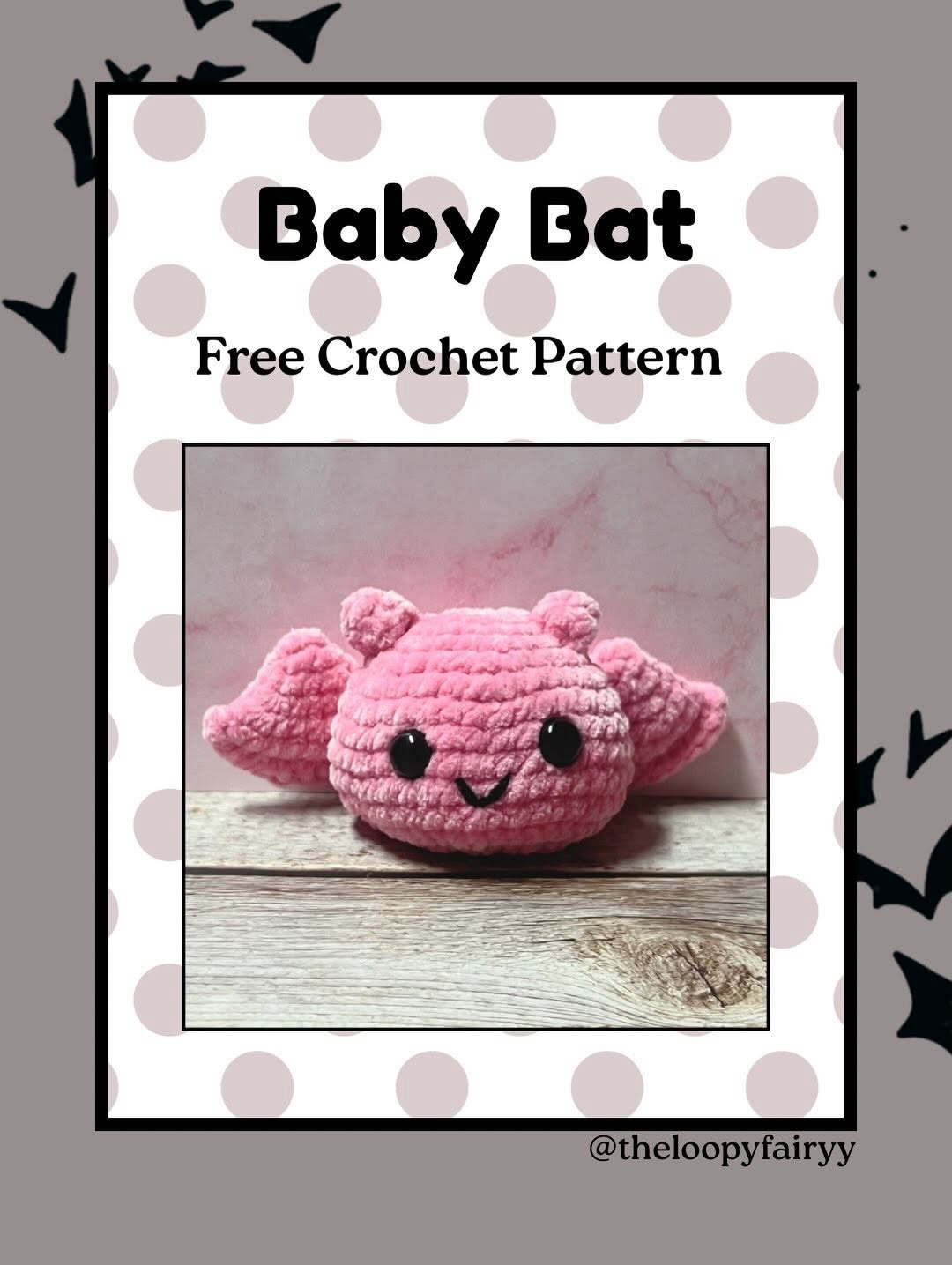 Baby Bat Free Crochet Pattern - Cute Pink Amigurumi Plushie Tutorial with Horns and Wings