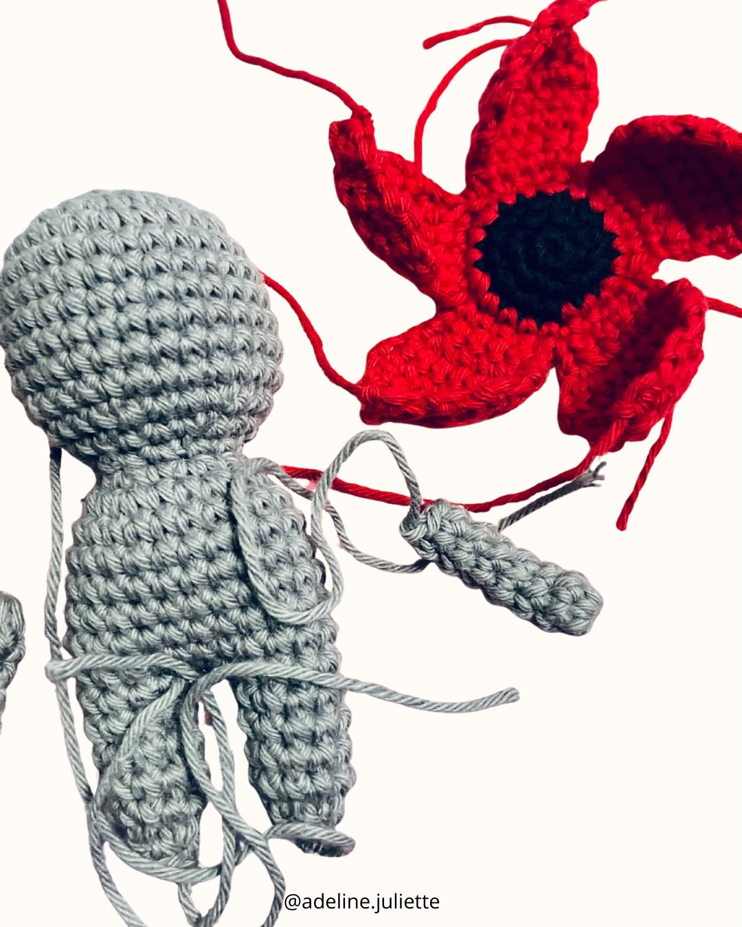 Baby Demogorgon Free Crochet Pattern: Classic Red and Pastel Pink Versions