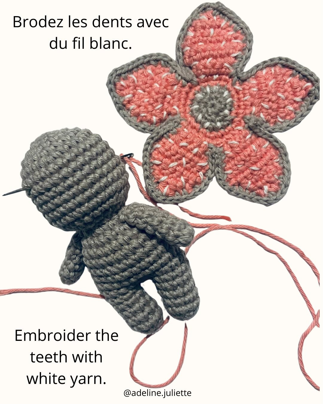 Baby Demogorgon Free Crochet Pattern: Classic Red and Pastel Pink Versions