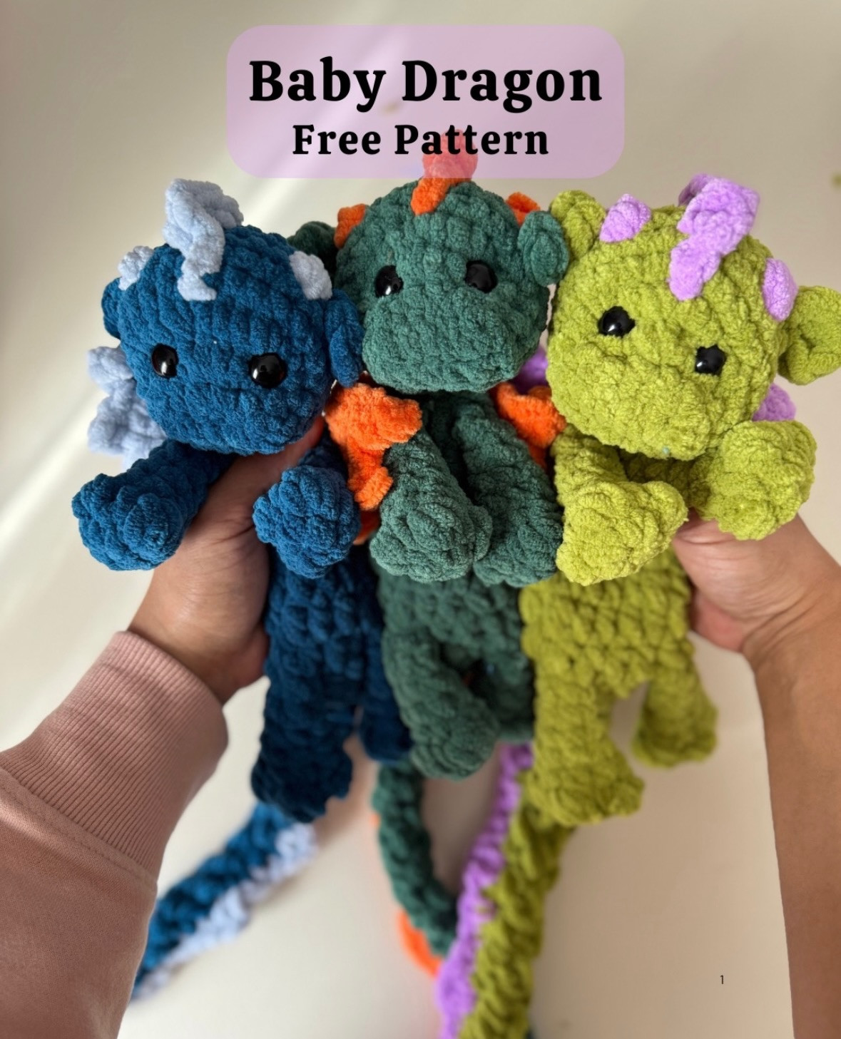Baby Dragon Free Crochet Pattern: Colorful Amigurumi Doll with Wings and Spikes Tutorial