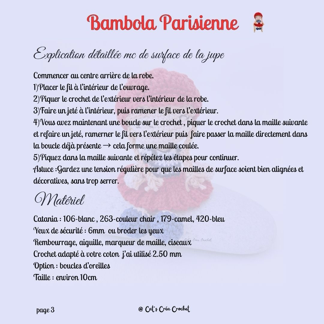 Bambola Parisienne - Gratuit Crochet Pattern for French Style Amigurumi Doll
