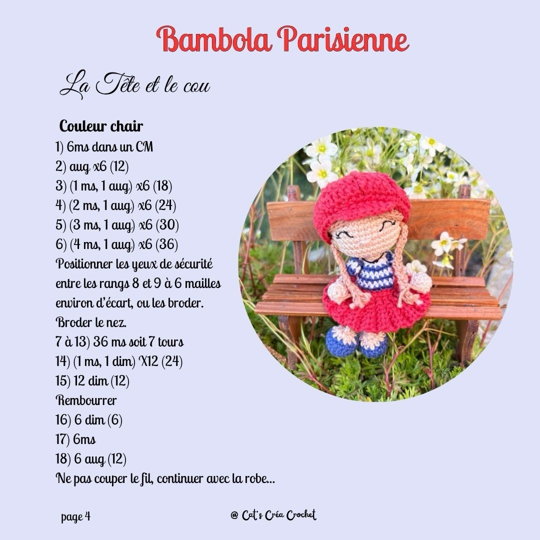 Bambola Parisienne - Gratuit Crochet Pattern for French Style Amigurumi Doll
