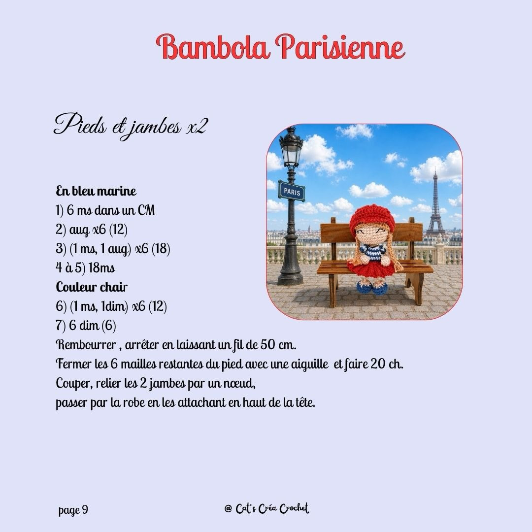 Bambola Parisienne - Gratuit Crochet Pattern for French Style Amigurumi Doll