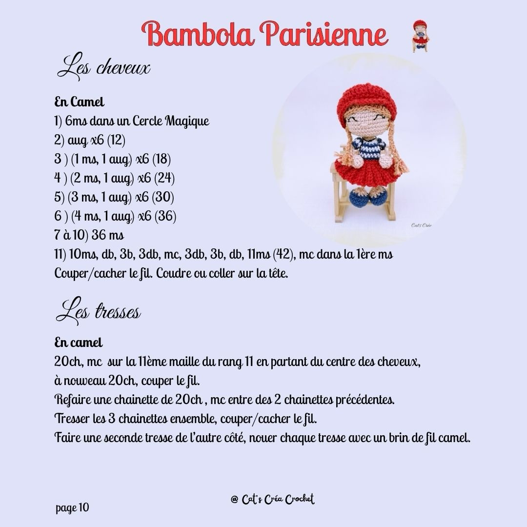 Bambola Parisienne - Gratuit Crochet Pattern for French Style Amigurumi Doll