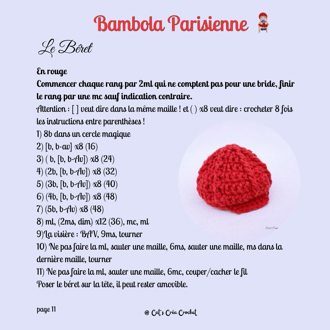 Bambola Parisienne - Gratuit Crochet Pattern for French Style Amigurumi Doll